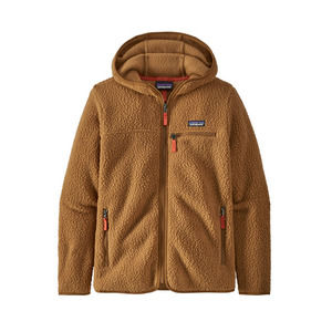 Patagonia Nest Brown Retro Pile Hoody Fleece Jacket Size Medium Full Zip
